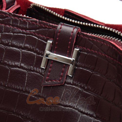 Сумка шкіряна 9701 bordo