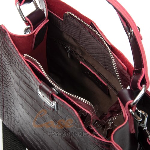 Сумка шкіряна 9701 bordo