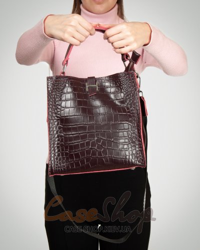 Сумка шкіряна 9701 bordo