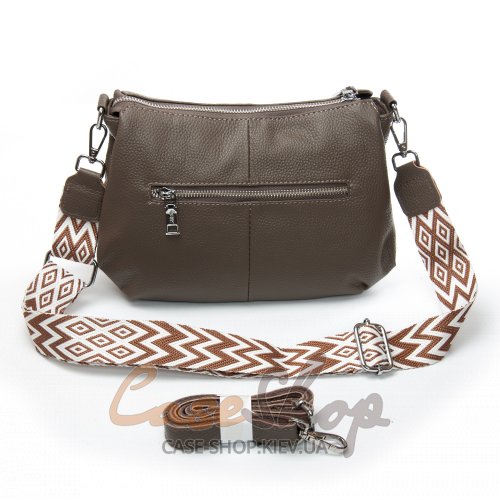 Сумка кожаная 6001 dark haki