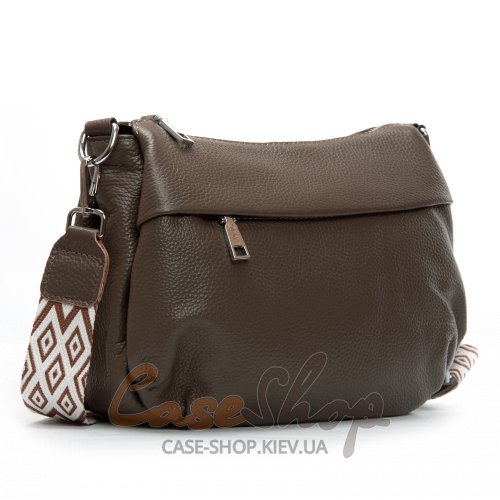 Сумка кожаная 6001 dark haki