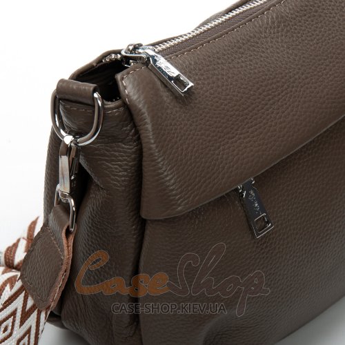 Сумка кожаная 6001 dark haki