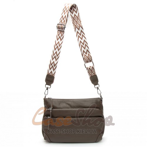 Сумка шкіряна 8269  dark haki