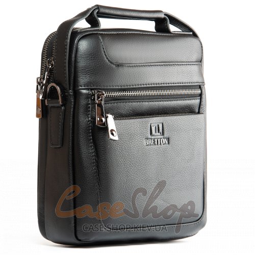 Сумка чоловіча кожана BRETTON 2038-4-L black