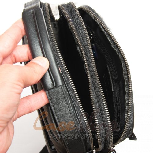 Сумка чоловіча кожана BRETTON 2038-4-L black