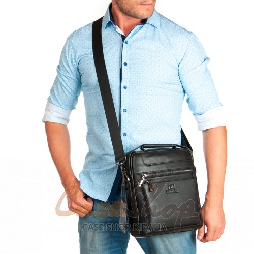 Сумка чоловіча кожана BRETTON 2038-3 black