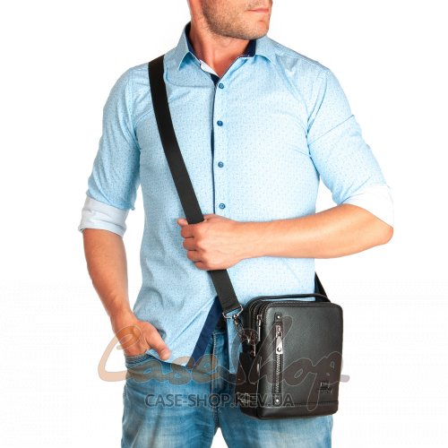 Сумка чоловіча кожана BRETTON 407-88 black