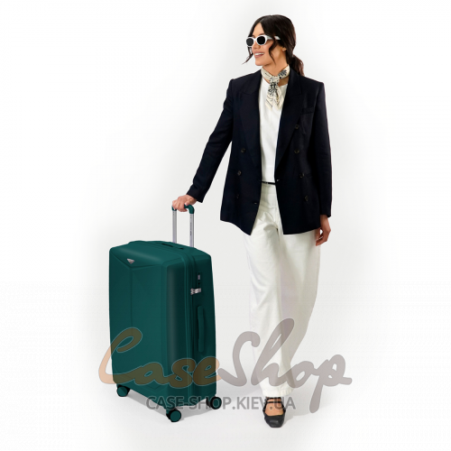 Валіза велика 4 колеса CKT01/L dark-green WINGS (Польща)