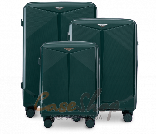 Комплект чемоданов CKT01 dark-green WINGS (Польша)