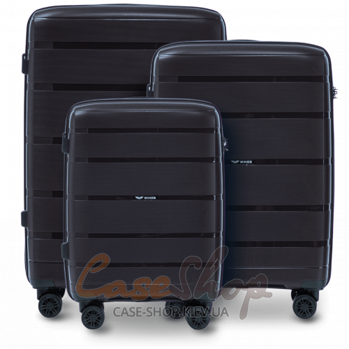 Валіза мала 4 колеса HWF01/S 2.0 black WINGS (Польща)