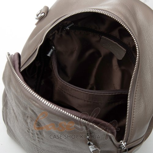 Сумка-рюкзак кожаная 8907 grey croco