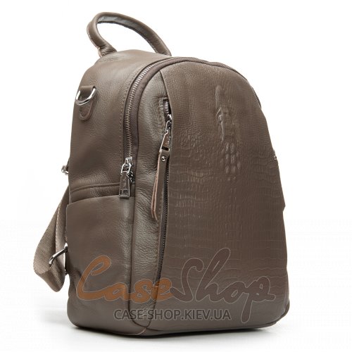 Сумка-рюкзак кожаная 8907 grey croco