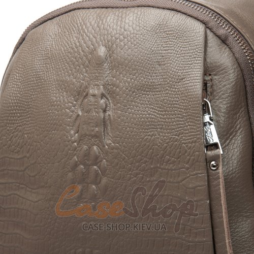 Сумка-рюкзак кожаная 8907 grey croco