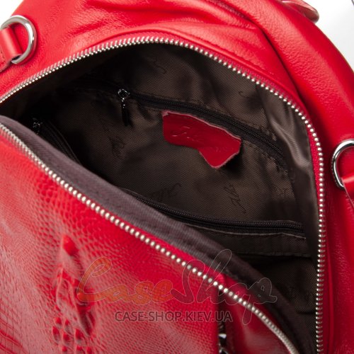 Сумка-рюкзак кожаная 8907 red croco
