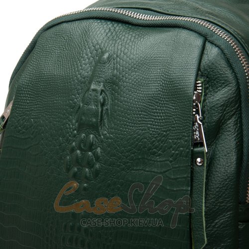 Сумка-рюкзак шкіряна 8907 green croco