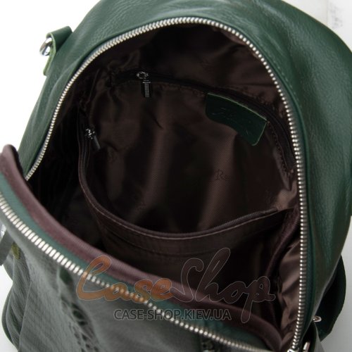 Сумка-рюкзак шкіряна 8907 green croco