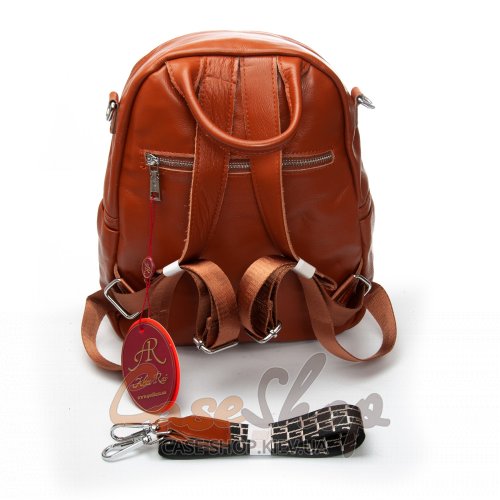 Сумка-рюкзак шкіряна 8907 camel croco