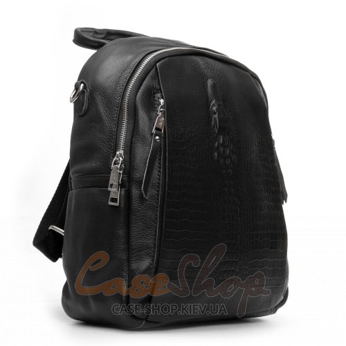 Сумка-рюкзак кожаная 8907 black croco