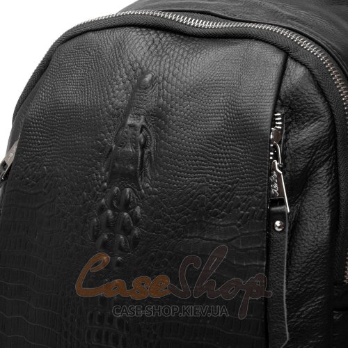 Сумка-рюкзак кожаная 8907 black croco