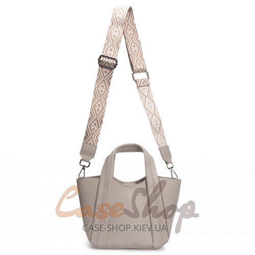 Сумка кожаная 97718-9 grey white