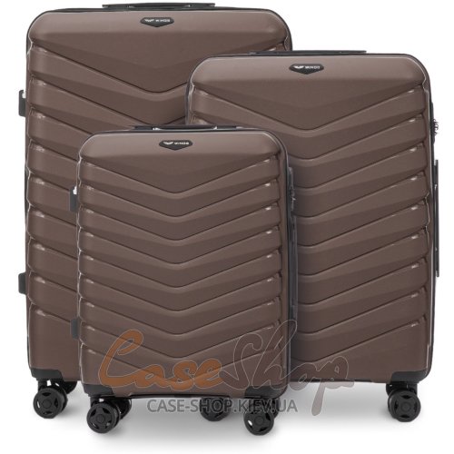 Валіза середня 4 колеса PHX01/M 2.0 brown WINGS (Польща)