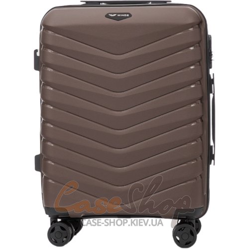 Чемодан малый 4 колеса PHX01/S 2.0 brown WINGS (Польша)
